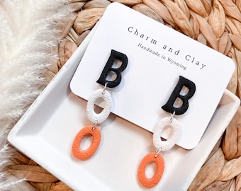 Handmade Halloween Boo Dangle Earrings, Polymer Clay, Hypoallergenic