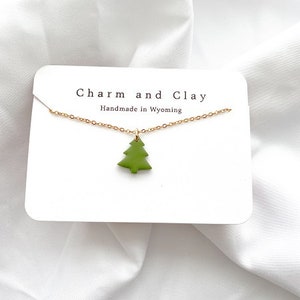 Minimalistic Christmas tree necklace