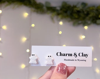 Mini Ghost Stud Earrings, Halloween Jewelry