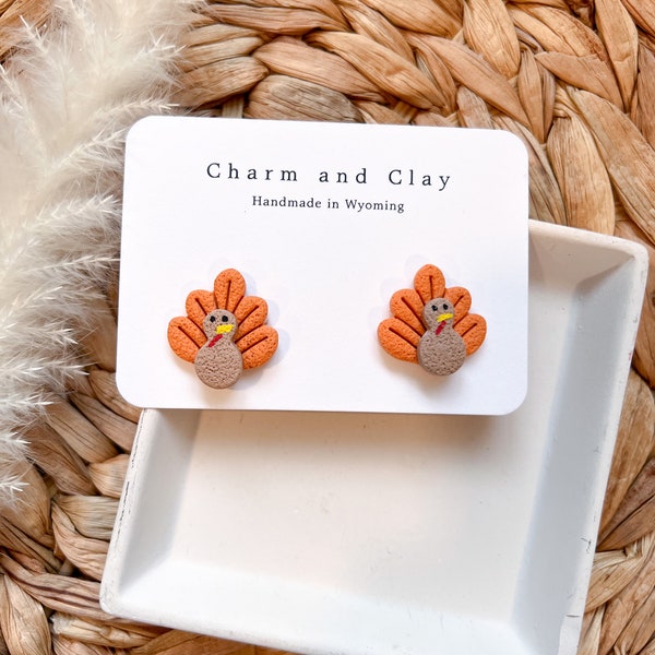 Turkey earrings | hand painted turkey earrings | thanksgiving turkey | earrings | thanksgiving 2024