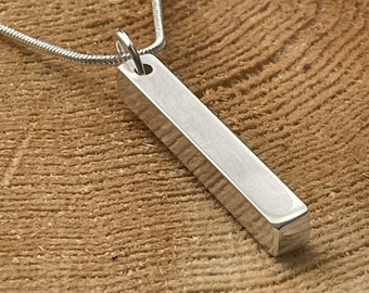 5mm Sterling Silver Bar Pendant -  .925 Silver - Select Your Length
