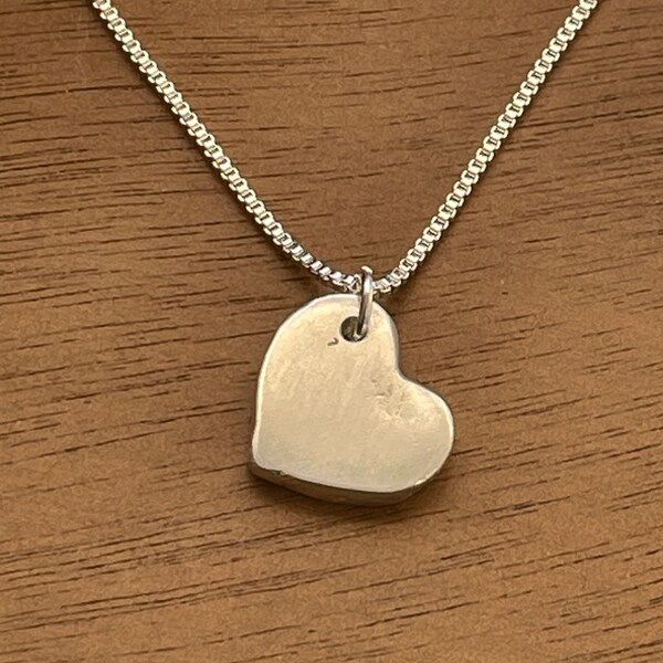 Heart Pendant - .999 Fine Silver - Hand Poured Silver