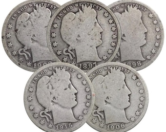90% Silver Barber Quarter - 1909-1916 -You Select the Date
