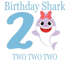 Shark 2nd birthday cut file PNG and SVG