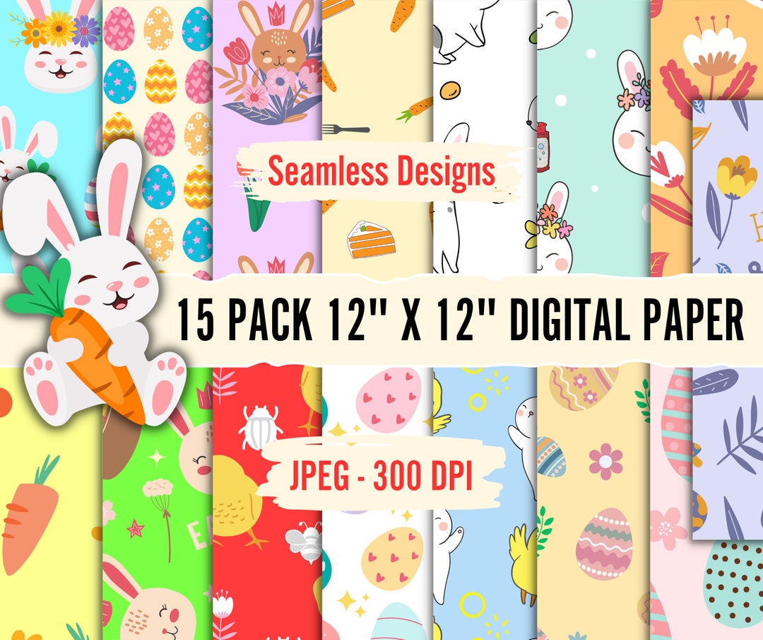 Easter Digital Paper, Easter Scrapbook Paper, Easter Patterns, Easter