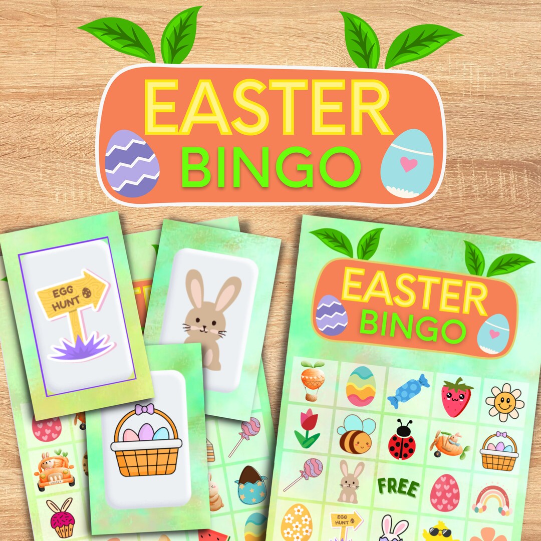 Easter Bingo Game Easter Activity for Kids, Adults, and Family Spring