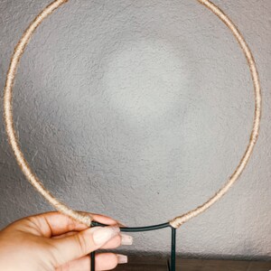 Round Metal Trellis Hand Wrapped in Natural Jute Twine image 2