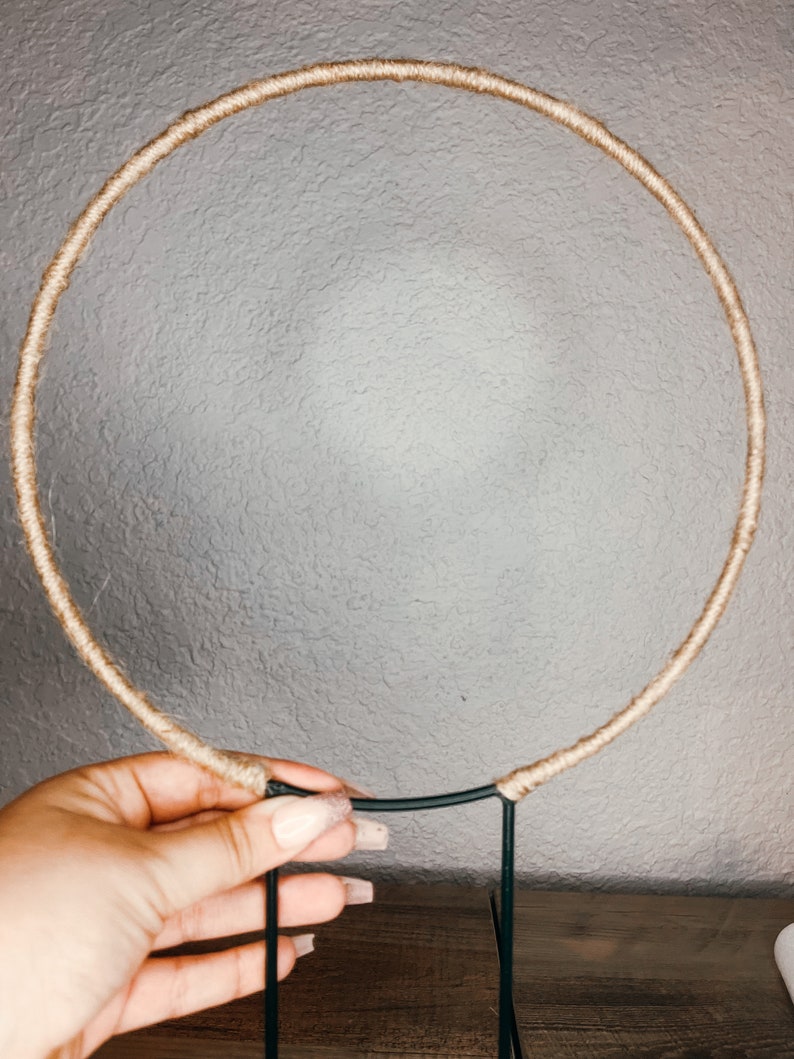 Round Metal Trellis Hand Wrapped in Natural Jute Twine image 2