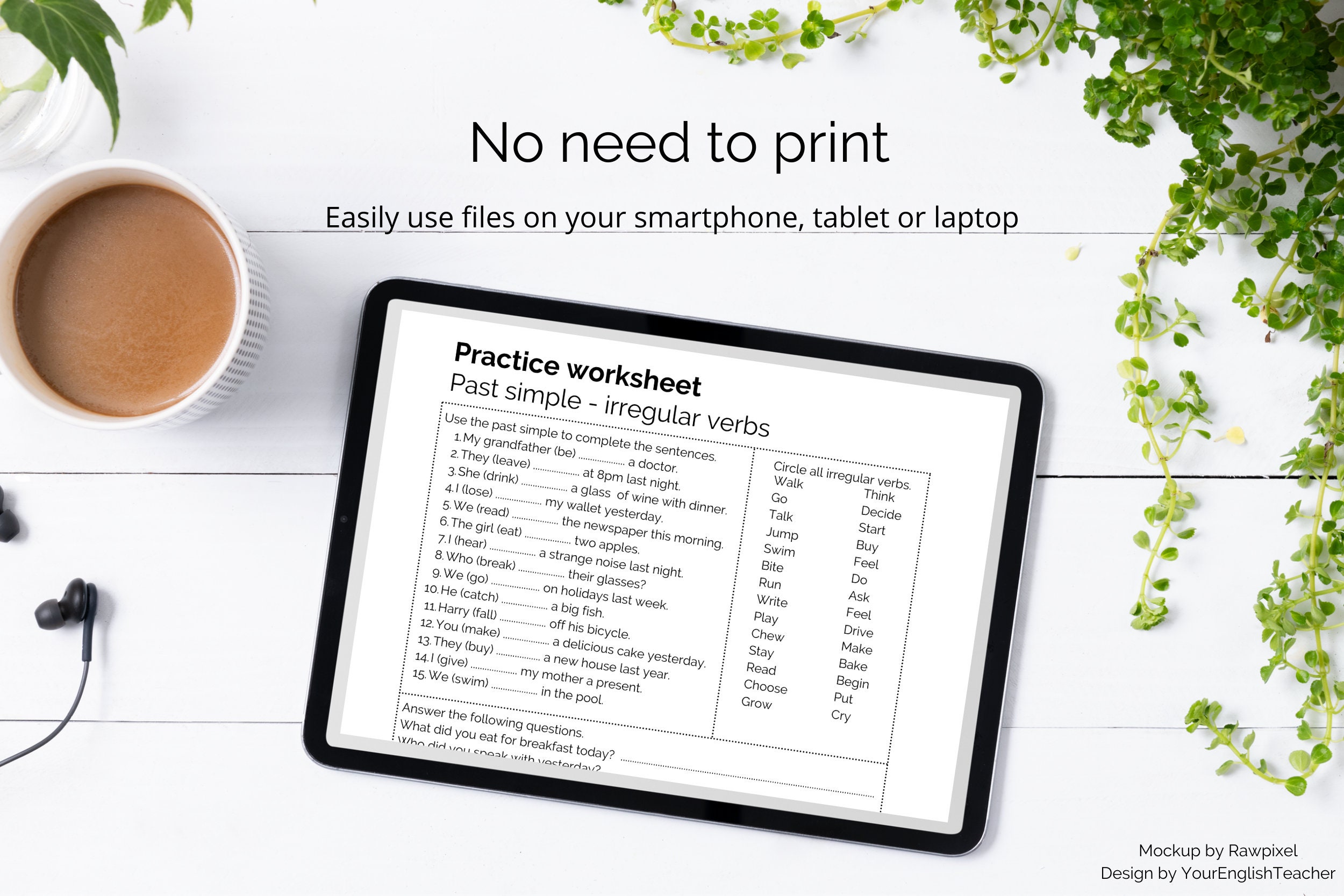 irregular verbs worksheets practice sheets english grammar etsy canada