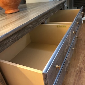 Distressed Wood Coffee Table with Storage Drawers