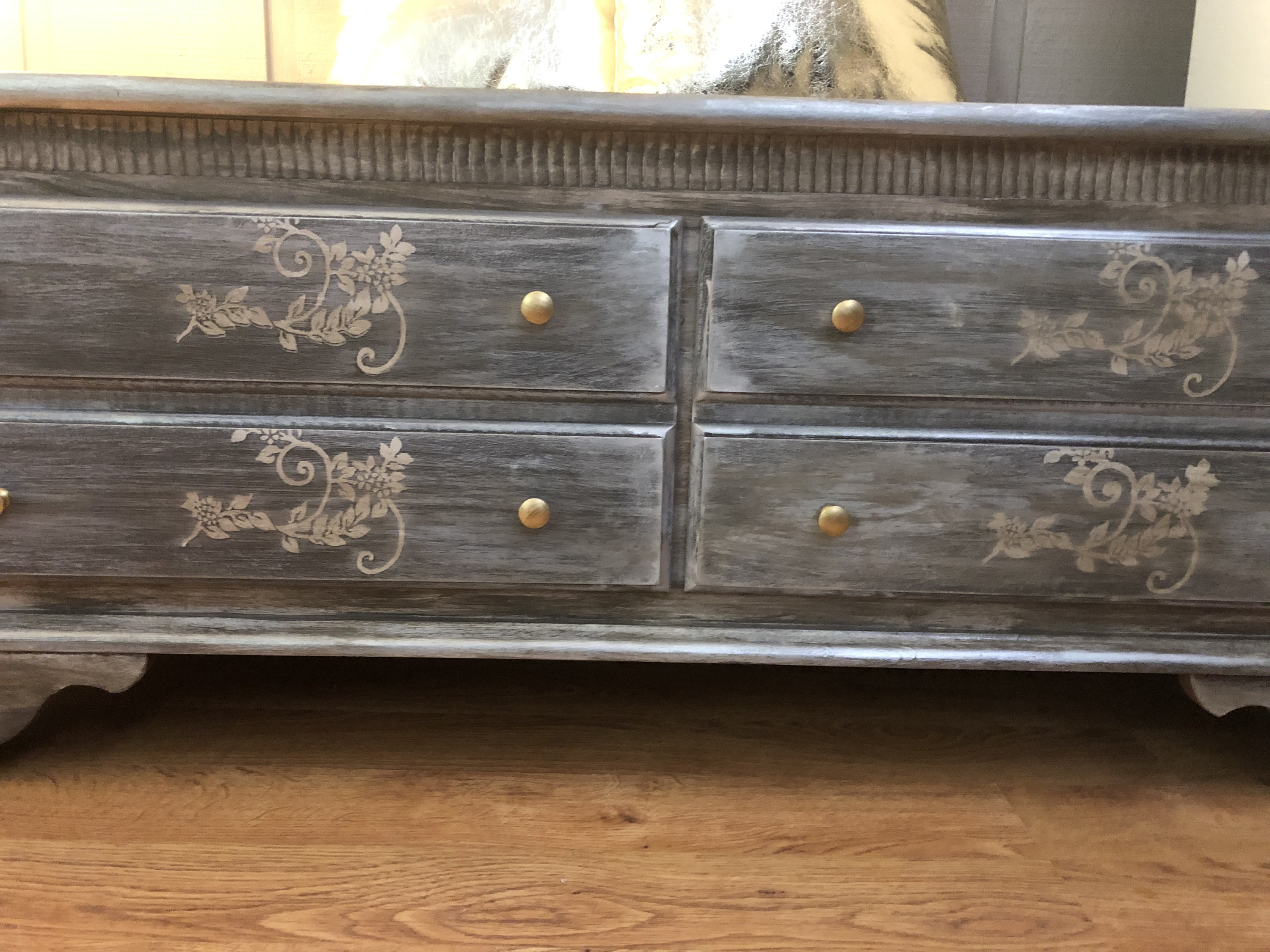 Living Room Distressed Table With Storage Drawers, Wooden Coffee Table