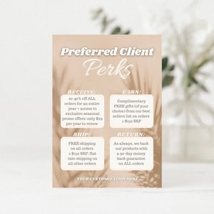 Arbonne | Preferred Client Perks | Sample Cards | 5'' x 7'' Digital Download | Printable | Download + Print | Arbonne Business