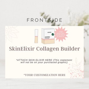 Arbonne | Skin Elixir Collagen Builder Sample Card | Aanpasbare | 30-daagse | 6'' x 4'' Instant Digitale Download | Bruisende | Arbonne Geschenken
