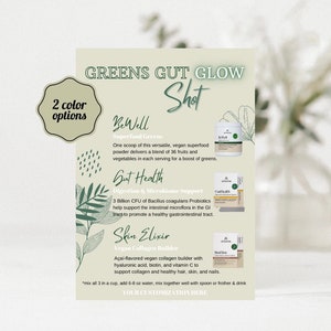 Arbonne | Greens Gut Glow | Voorbeeldkaart | 5'' x 7'' Instant Digitale Download | 30-daagse