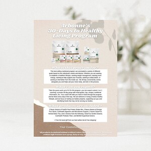 Arbonne | 30-dagenprogramma | Voorbeeldkaart | 5'' x 7'' direct digitaal downloaden
