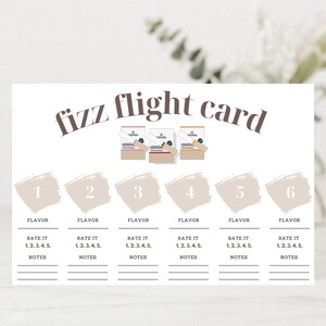 Arbona | Cartão do vôo da vara de Fizz de <br> Entrega Rápida? Cores Neutras | Cartões de eventos | 30 dias | 6'' x 4'' Download Digital Instantâneo | Fizz | 6 sabores