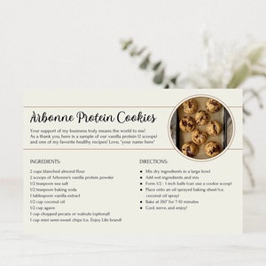 Arbonne | Voorkeursclient | Bedankkaart | Eiwit Sample Card | 6'' x 4'' | Digitale | Afdrukbare | Gewoonte