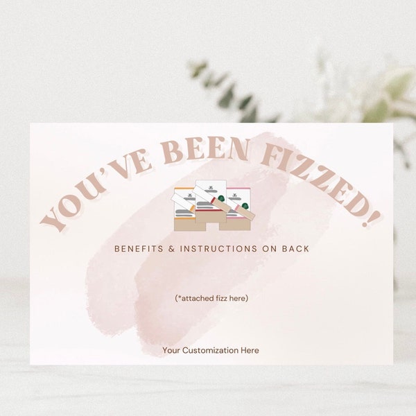 Arbonne | "You've Been Fizzed" Sample Card | Customizable | 30-Day | 6'' x 4'' Instant Digital Download | Fizz | Arbonne Gift