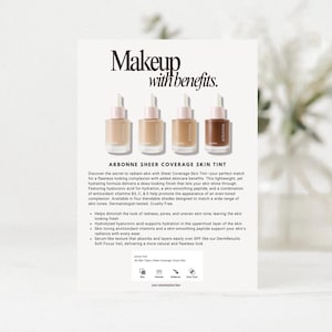 Arbonne | Maquillage | Teinture pour la peau couvrante transparente | Téléchargement numérique 5 x 7 po | Imprimable | Entreprise Arbonne | Cadeau |