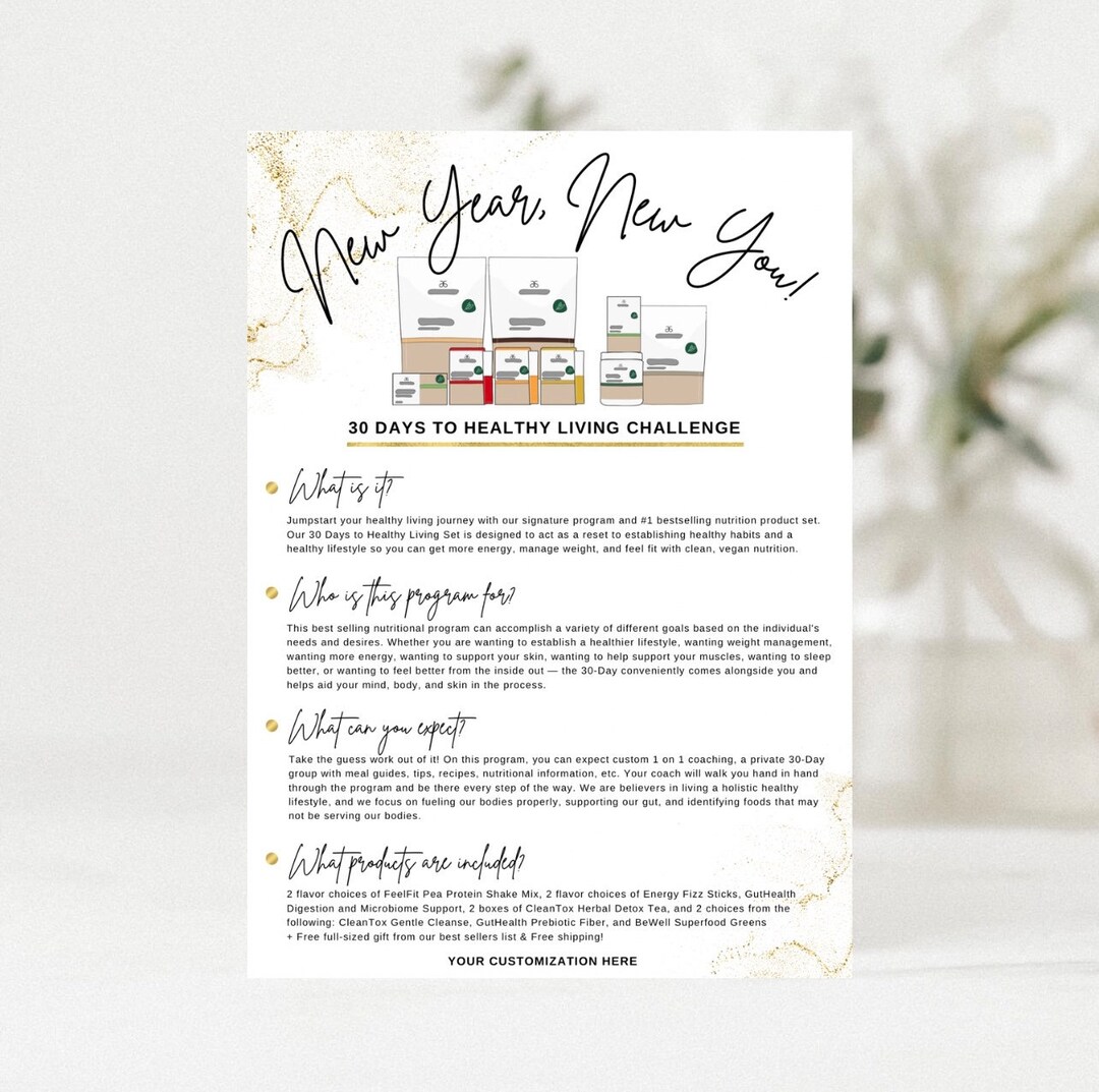 Arbonne | New Year, New You! | 30-day Program | Sample Card | 5'' X 7 ...