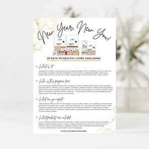 Arbonne | Nieuwjaar, Nieuwe Jij! | 30-daags programma | Voorbeeldkaart | 5'' x 7'' Instant Digitale Download