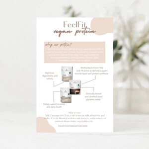 Arbonne | FeelFit-eiwit | Voorbeeldkaart | 4'' x 6'' Instant Digitale Download | 30 dagen