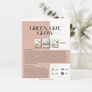 Arbonne | Greens Gut Glow | Voorbeeldkaart | 4'' x 6'' Instant Digitale Download | 30-daagse