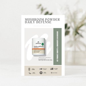 Arbonne | Champignonpoeder Voorbeeldkaart | 4"x 6" | Digitale download | Afdrukbaar | Downloaden + afdrukken | Arbonne-bedrijf | 30 dagen