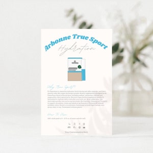 Arbonne | Echte sport hydratatie | Voorbeeldkaart | 4'' x 6'' Instant Digitale Download | 30-daagse | Arbonne Cadeau
