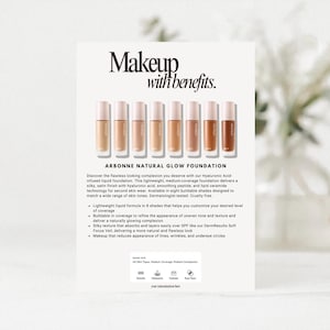 Arbonne | Make-up | Natural Glow Foundation | Digitale download van 5 x 7 inch | Afdrukbaar | Arbonne Business | Cadeau |