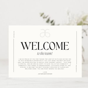 Arbonne | Carte de bienvenue de l’équipe | 7'' x 5'' | Exemples de cartes | Téléchargement numérique | Imprimable | Télécharger + Imprimer | Entreprise Arbonne
