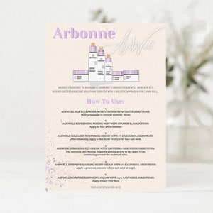 Arbonne | Age Well Sample Kaarten | 5'' x 7'' digitaal | Huidverzorging | Afdrukbare | Onmiddellijke download + print | Gewoonte