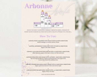 Arbonne | Altersbrunnen Musterkarten | 5'' x 7'' Digitale Datei | Hautpflege | Druckbare | Sofort Download + Druck | Benutzerdefinierte
