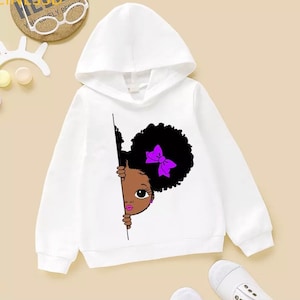 Children’s Peak A Boo Hoodie | Pullover | Long sleeve Afro Puffs Hooded top