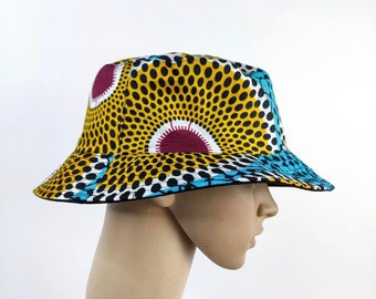 Ankara Print Bucket Hat | Fisherman’s Hat | Kente Print Unisex Hat | One Size Festival Sun Hat | Reversible Bucket Hat