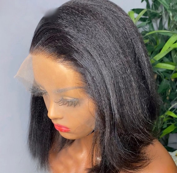 Raw Yaki Lace Front Bob Wig | 180% Density (black. 1B Colour  display picture 2