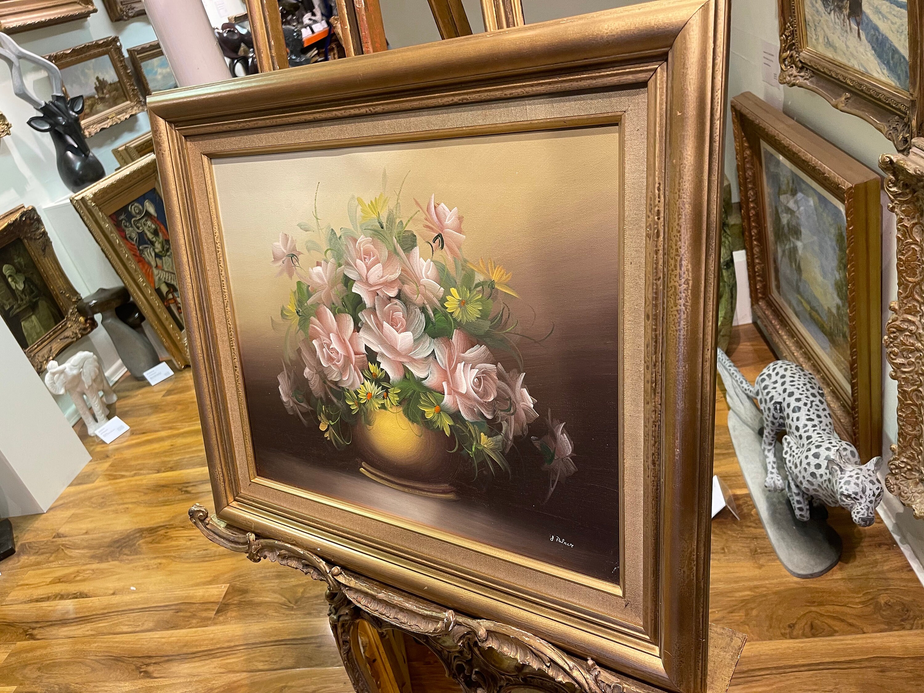 Original oil painting Rose Peony flowers artwork Floral