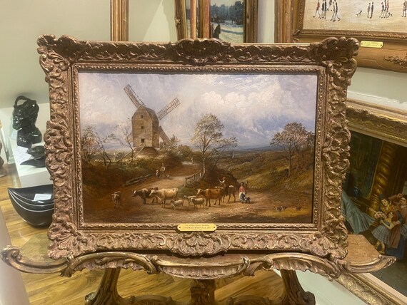 アンティーク 19 世紀オールド マスターの油絵、オリジナルの