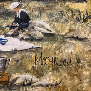 Fine Original Oil Painting by Mary Reed 20th Century Country Village ...