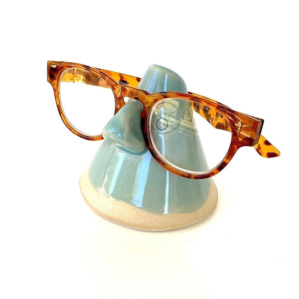 Eyeglasses Holder. Ceramic eyeglasses stand. Light blue