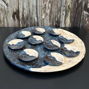 Handmade Ceramic Seder Plate Set: Rosh Hashanah Simanim, Jewish Holiday Table Decor