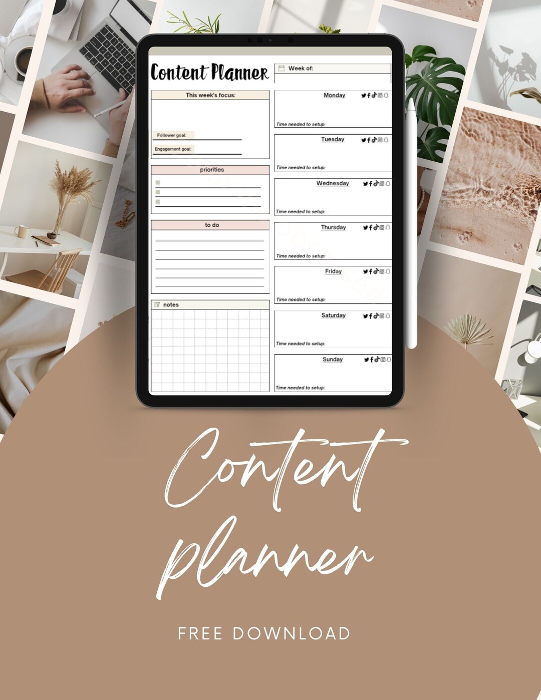 Digital Content Planner Goodnotes Notability Etsy