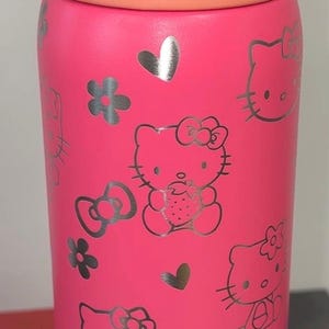 Laser Engraved 32oz water bottle & 40oz non-branded/40oz STANLEY branded Stainless Steel "Kitty" Tumbler pink 32oz waterbttle