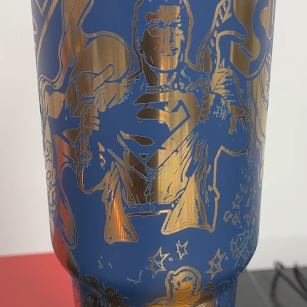Laser Engraved "Super" 40oz Stainless Steel Tumbler