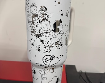 Laser Engraved "Peanuts", 24oz/32oz Water bottle and 40oz Stainless Steel tumbler