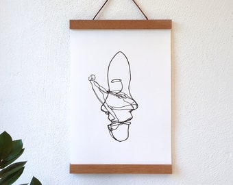 Art printing | Poster | Lovers | Print with wooden poster rail | Type | Wall decoration | Digital printing