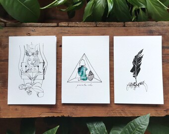 Greeting Cards Set of 3 (02) - Cards | Foldable | Stylish | Art | Gift | Birthday | Easter | Girlfriend Anniversary | Design