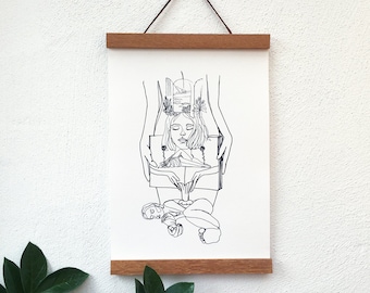 Art printing | Poster | Paradise Is A Feeling | Print with wooden poster rail | Type | Wall decoration | Digital printing