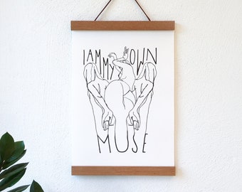 Art printing | Poster | Muse | Women | Print with wooden poster rail | Type | Wall decoration | Digital printing