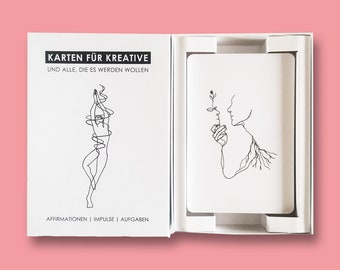 Kartenset für Kreative | Affirmationskarten mit 55 Zeichnungen | Achtsamkeitskarten |Übungen & Impulse| Self love | Inspiration | Geschenk